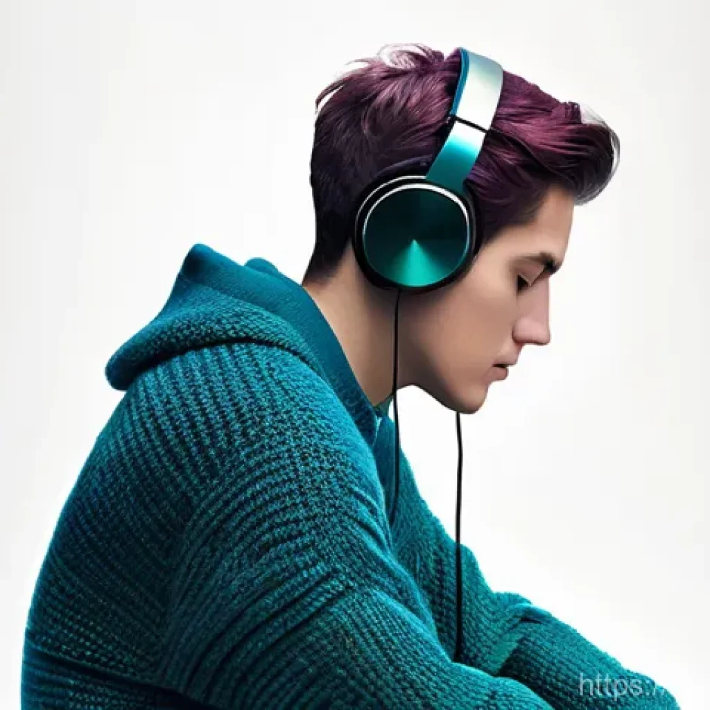 작곡가의 음악적 조화 이해 - **Prompt:** A young adult, gender-neutral, with a contemplative and slightly emotional expression, w...